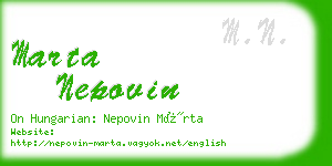 marta nepovin business card